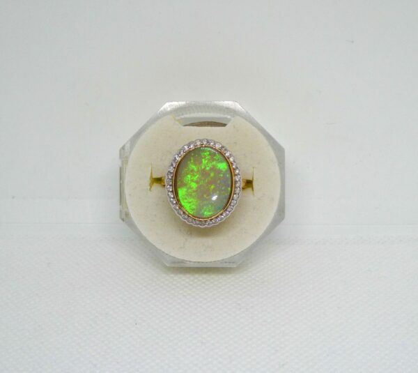 #3989 14ct Yellow Gold Opal (Coober Pedy) & Diamond Ring (Value: $8,790.00)