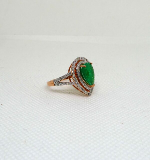 #3987 14ct Rose/White Gold Emerald & Diamond Ring (Value: $11,390.00) - Image 3