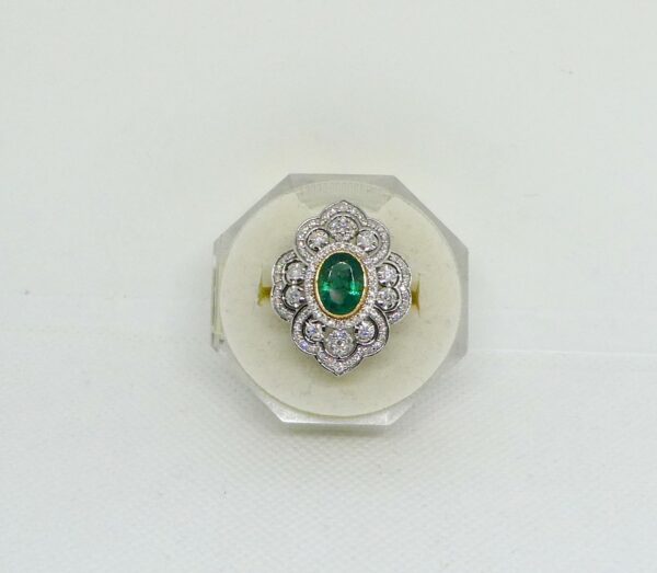 #3986 14ct Yellow Gold Zambian Emerald & Diamond Ring (Value: $19,000.00)