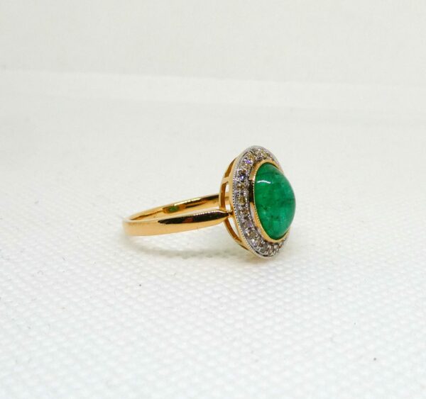 #3985 14ct Yellow Gold Emerald & Diamond Ring (Value: $8,790.00) - Image 3