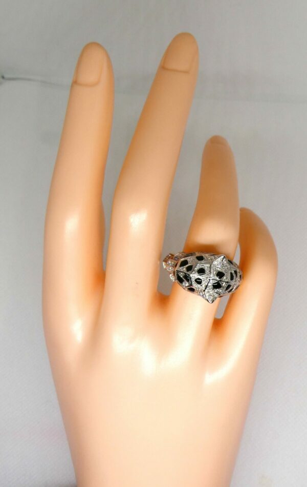 #3994 9ct Yellow Gold Diamond Panther Ring (Value: $12,570.00) - Image 2