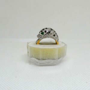 #3994 9ct Yellow Gold Diamond Panther Ring (Value: $12,570.00)