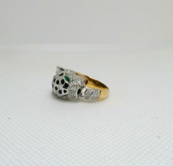 #3994 9ct Yellow Gold Diamond Panther Ring (Value: $12,570.00) - Image 3