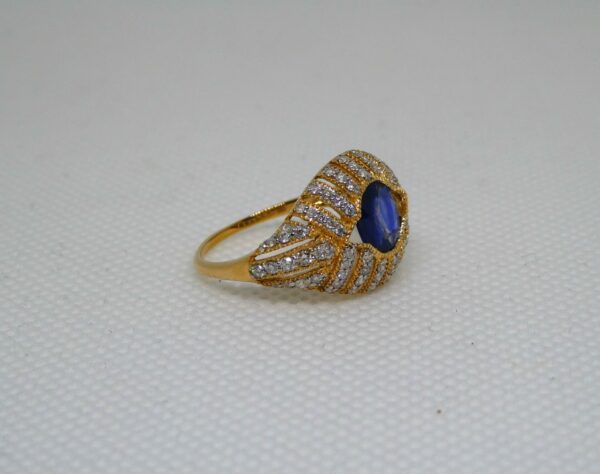 #3991 14ct Yellow Gold Ceylon Sapphire & Diamond Ring (Value: $10,700.00) - Image 3