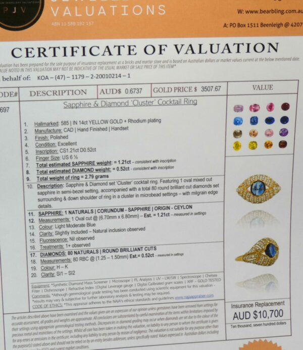 #3991 14ct Yellow Gold Ceylon Sapphire & Diamond Ring (Value: $10,700.00) - Image 4