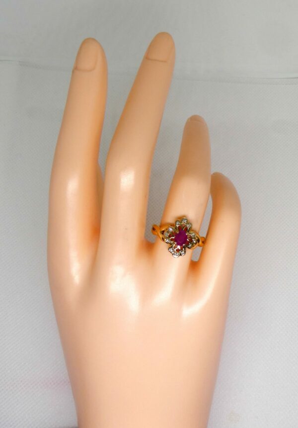 #3993 9ct Yellow Gold Ruby & Diamond Ring - Image 2