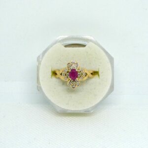 #3993 9ct Yellow Gold Ruby & Diamond Ring