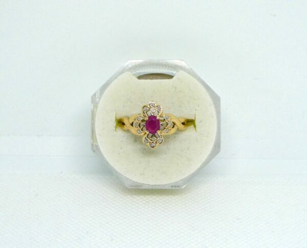 #3993 9ct Yellow Gold Ruby & Diamond Ring
