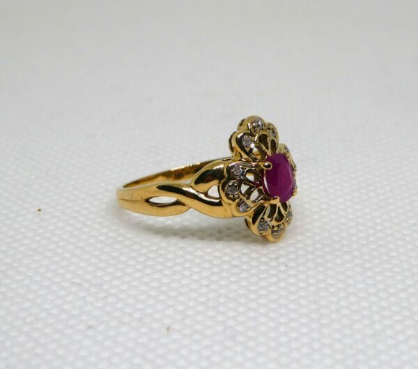 #3993 9ct Yellow Gold Ruby & Diamond Ring - Image 3