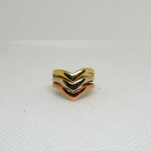 #3998 9ct Yellow, Rose & White Gold Chevron Ring