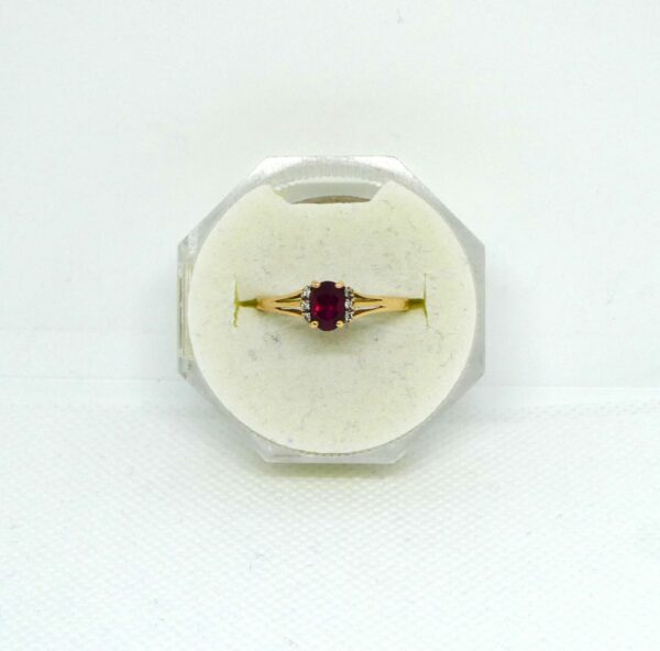 #3997 9ct Yellow Gold Ruby & Diamond Ring