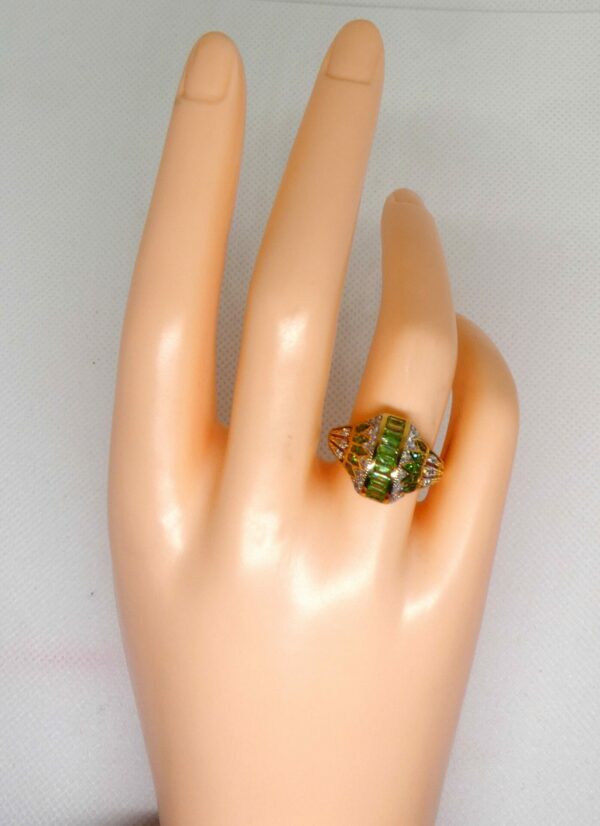 #3999 9ct Yellow Gold Tsavorite Garnet & Diamond Ring (Value: $11,540.00) - Image 2
