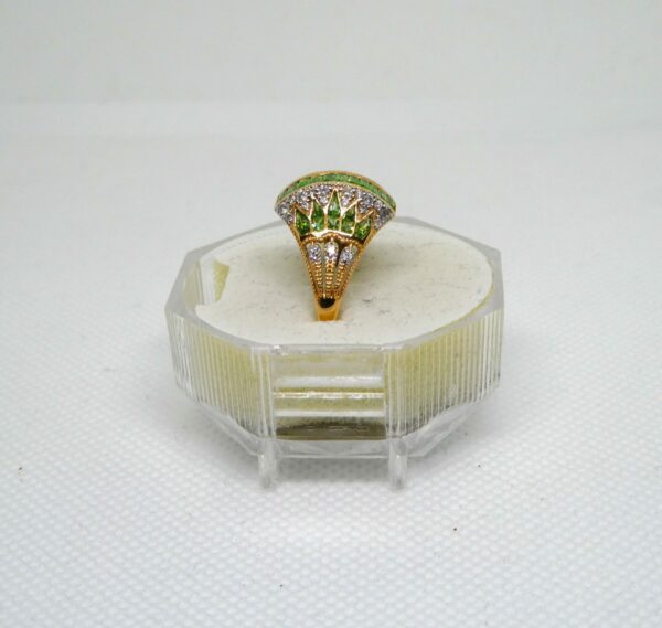 #3999 9ct Yellow Gold Tsavorite Garnet & Diamond Ring (Value: $11,540.00) - Image 3