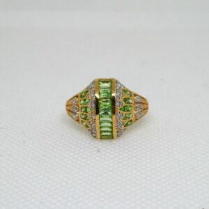 #3999 9ct Yellow Gold Tsavorite Garnet & Diamond Ring (Value: $11,540.00)