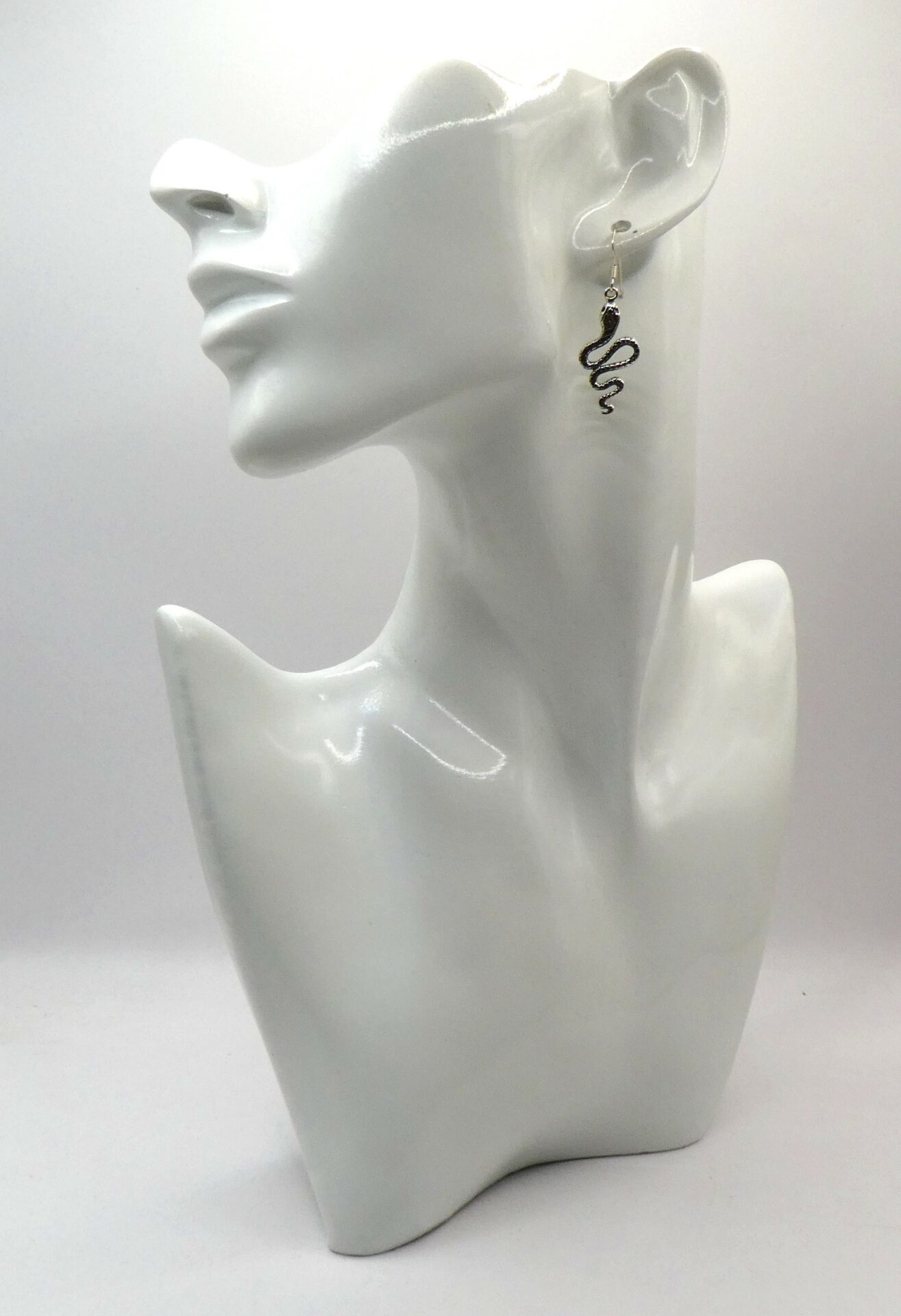 SOLID STERLING SILVER SNAKE EARRINGS - Image 2