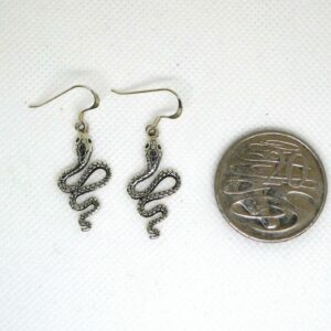 SOLID STERLING SILVER SNAKE EARRINGS