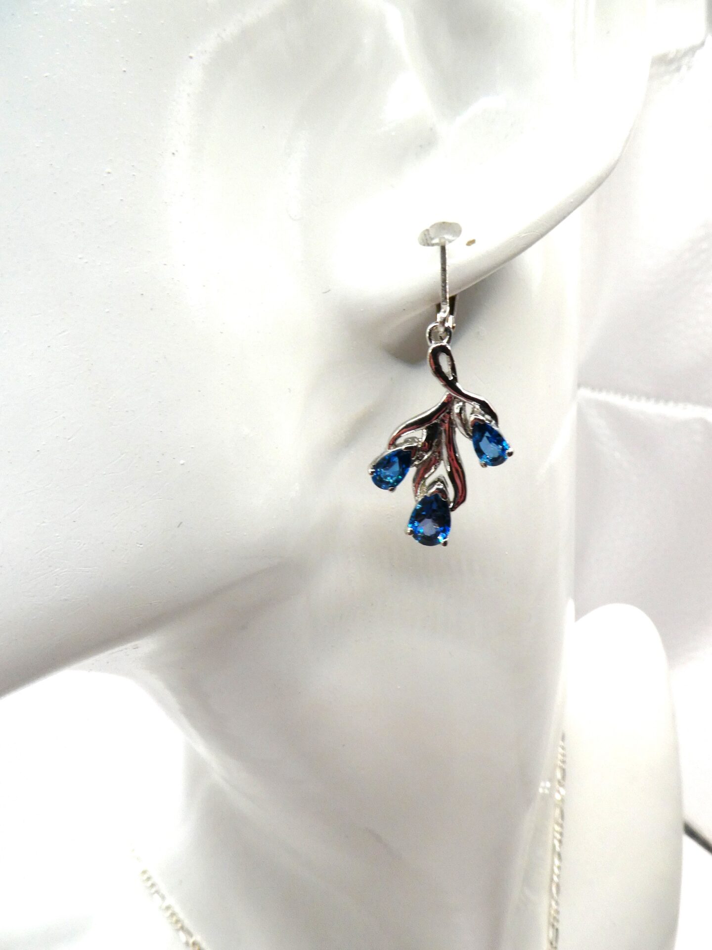 SOLID STERLING SILVER LONDON BLUE TOPAZ EARRING & NECKLACE SET - Image 2