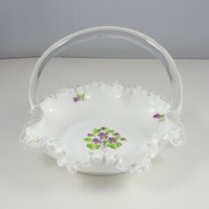Fenton Silver Crest Flat Basket