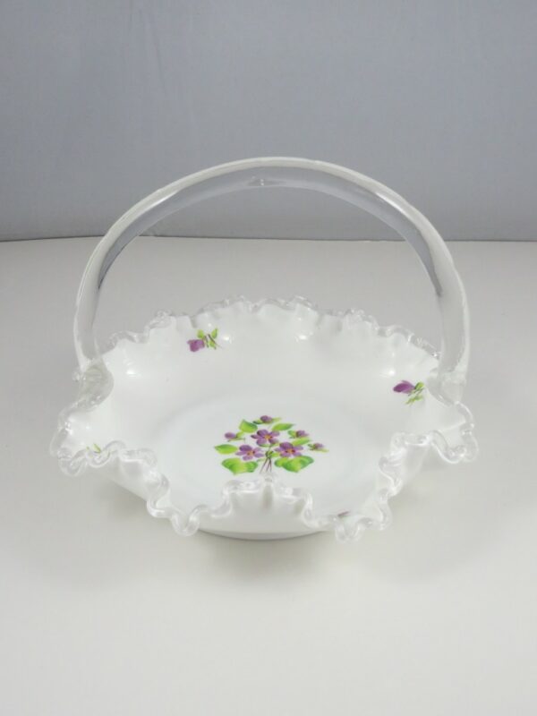 Fenton Silver Crest Flat Basket